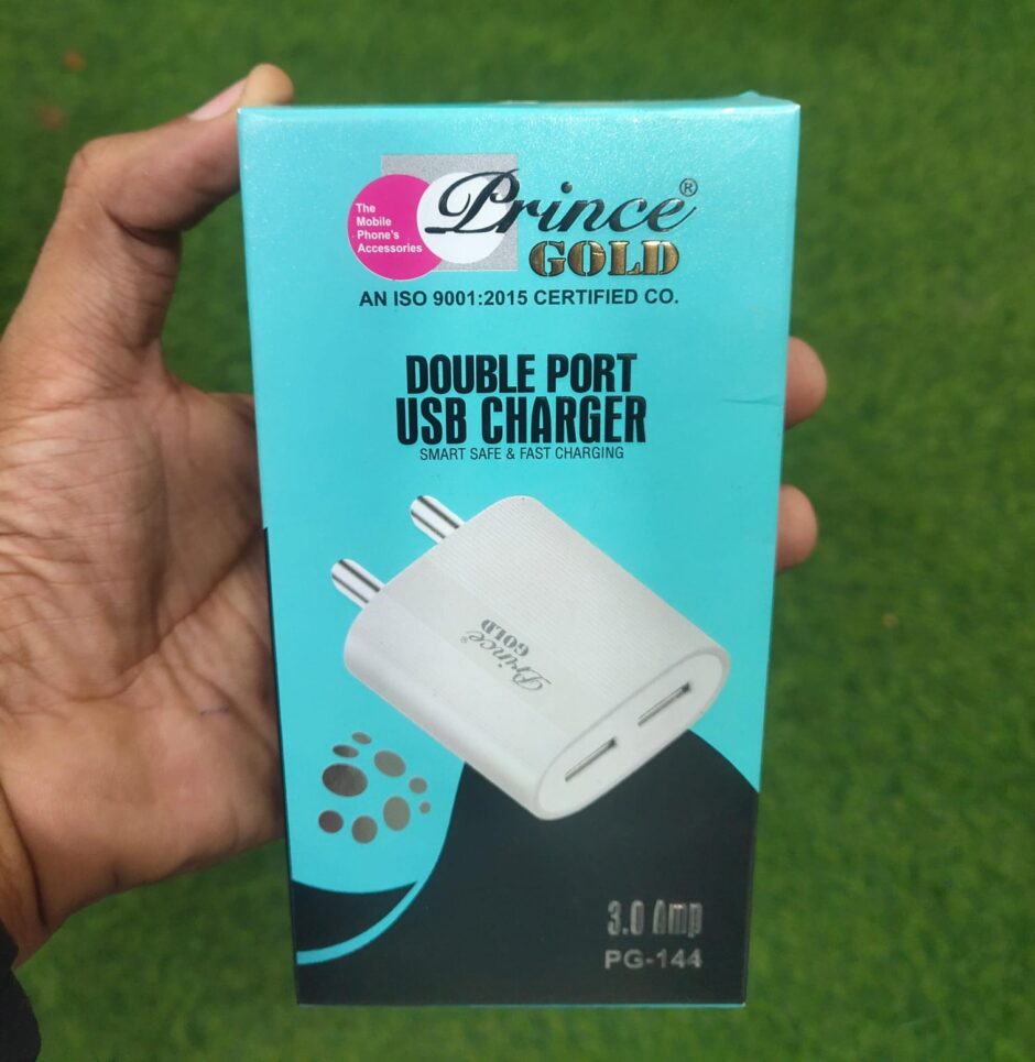 This is a Prince Gold double port USB charger with 3.0 Amp output.